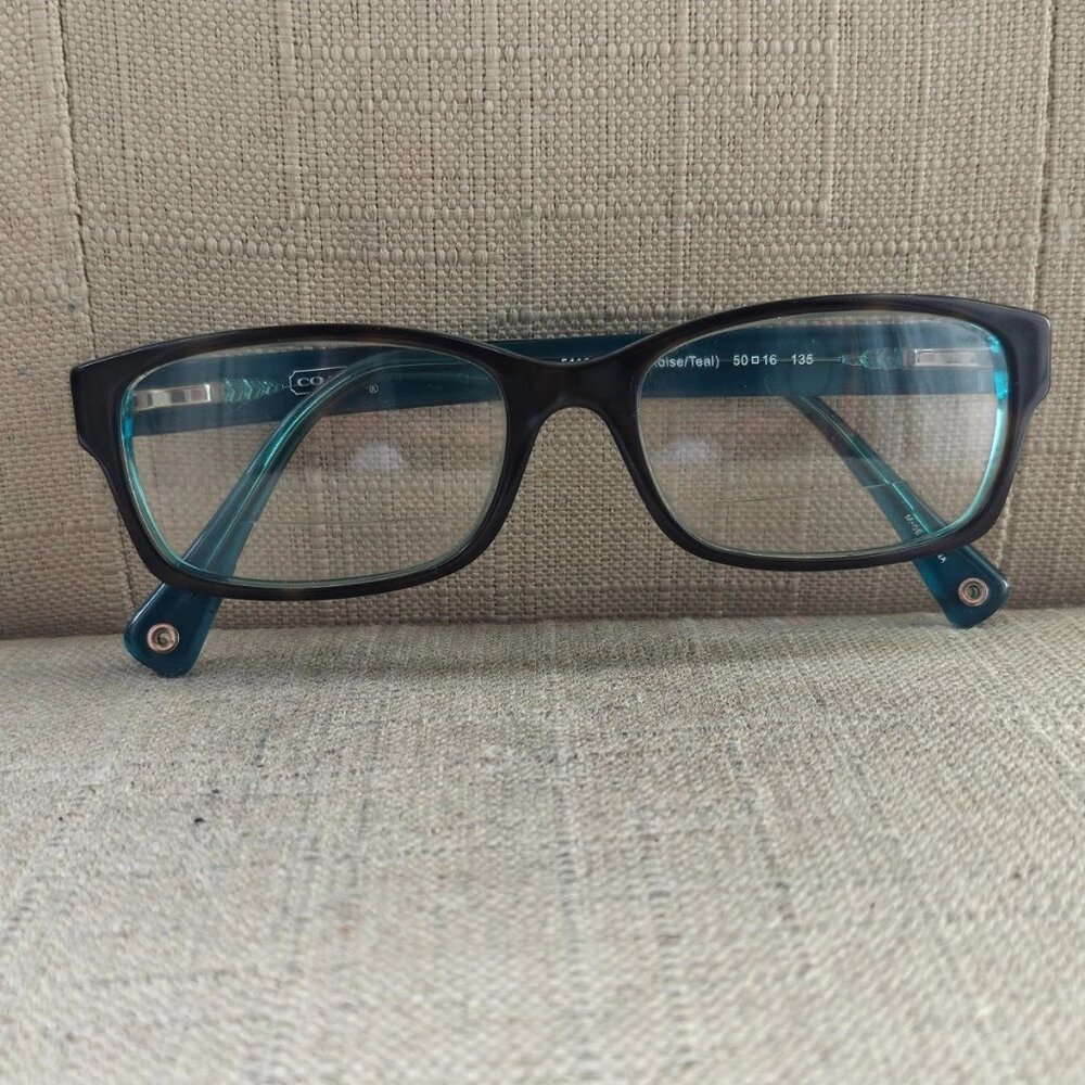 Coach Brooklyn Glasses Frame Dark Brown/Teal Tone Eyewear HC6040 5116 Eyeglasses - Picture 4 of 11